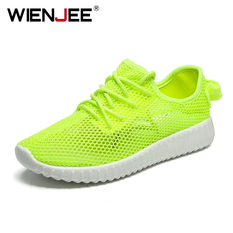 2020 Summer Women Vulcanized Shoes For Breathable Mesh Shoes Women Sneakers Lightweight Mesh Casual High Quality Green Pink