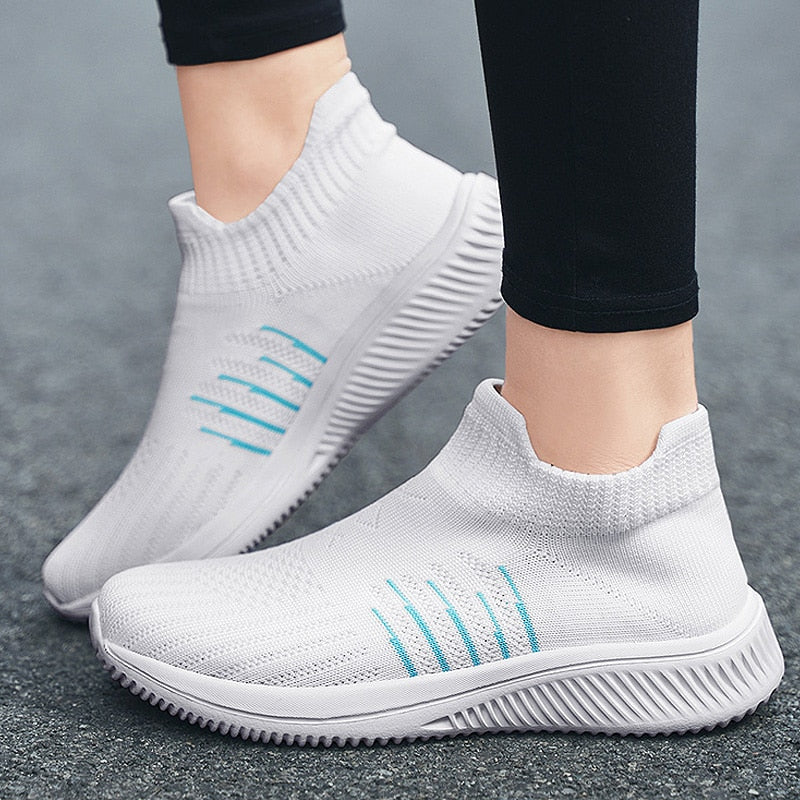 Women Flats Sneakers 2020 New Fashion Sneakers for Women Casual Slip On Sock Trainers Women Shoes Zapatillas Mujer