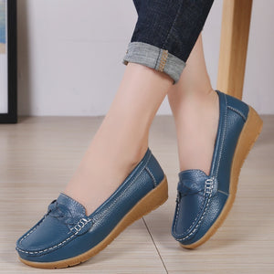 Women Genuine Leather Loafers Sheos Ballet Flats Ladies Shoes Female Spring Moccasins Casual Ballerina Shoes Women Sneakers