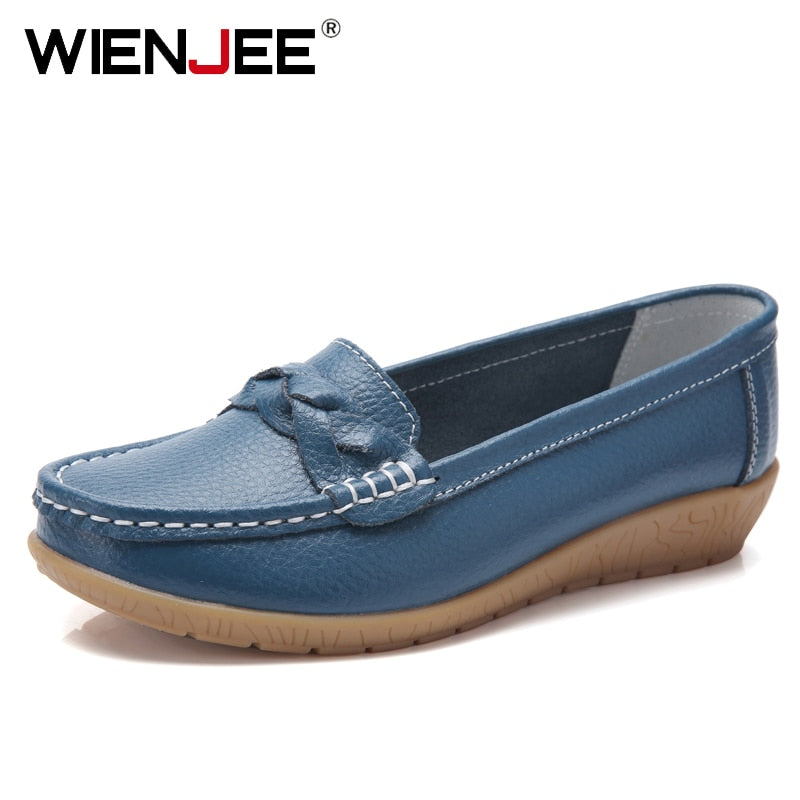 Women Genuine Leather Loafers Sheos Ballet Flats Ladies Shoes Female Spring Moccasins Casual Ballerina Shoes Women Sneakers