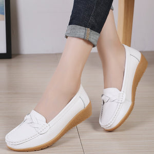 Women Genuine Leather Loafers Sheos Ballet Flats Ladies Shoes Female Spring Moccasins Casual Ballerina Shoes Women Sneakers