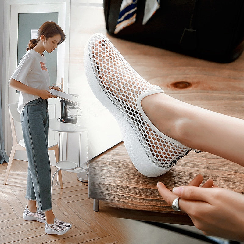 Women Shoes Summer Mesh Breathable Shoes Woman Shoes Fashion Sneakers Soft Comfortable Slip On Women's Shoes Zapatos De Mujer