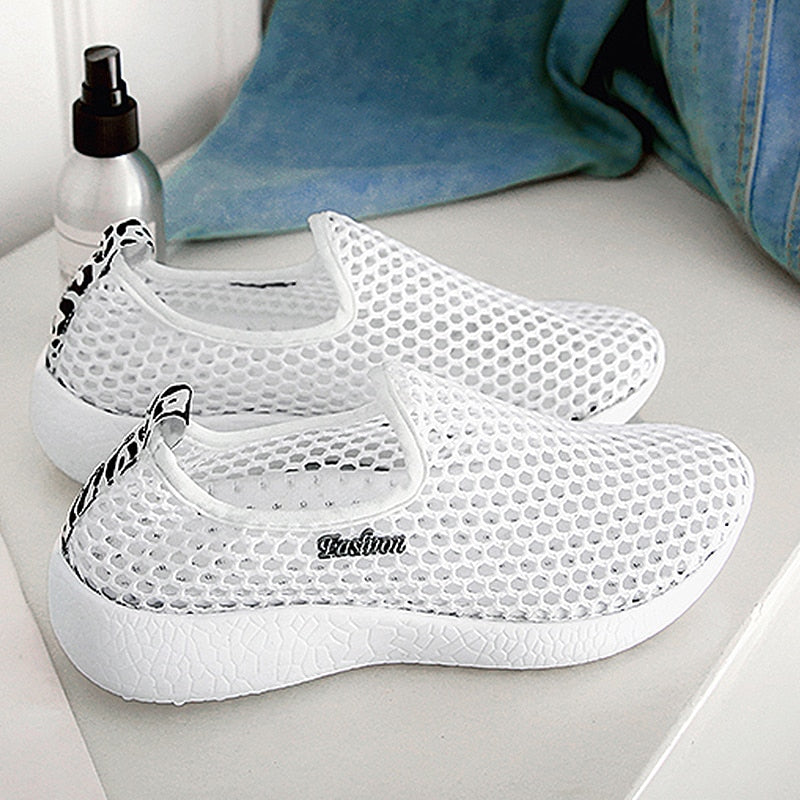 Women Shoes Summer Mesh Breathable Shoes Woman Shoes Fashion Sneakers Soft Comfortable Slip On Women's Shoes Zapatos De Mujer