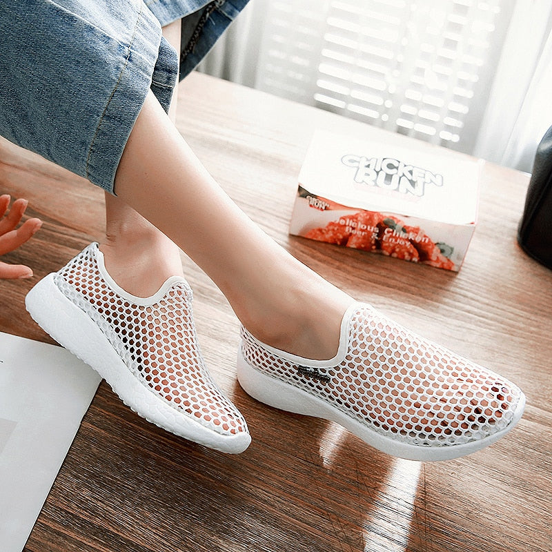 Women Shoes Summer Mesh Breathable Shoes Woman Shoes Fashion Sneakers Soft Comfortable Slip On Women's Shoes Zapatos De Mujer