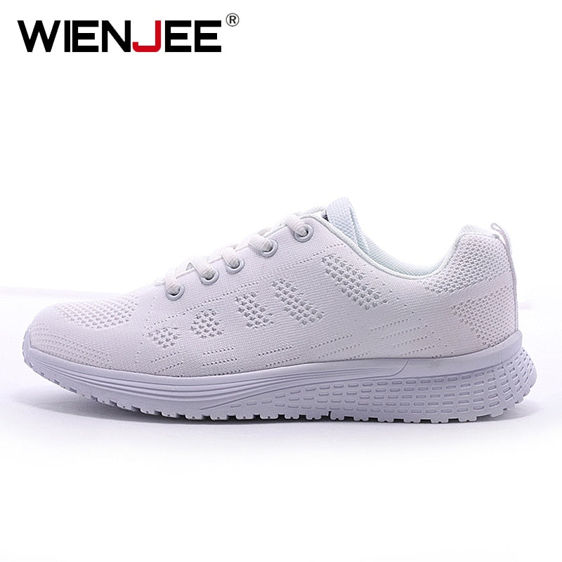 Women Sneakers Women 2020 Casual Shoes Fashion Breathable Walking Mesh Lace Up Flat Shoes Tenis Feminino Pink Black